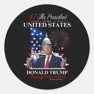 Adesivo Presidente Donald Trump Inauguração Dia 2025
