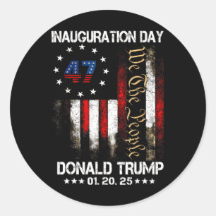 Adesivo Presidente Donald Trump Inauguração Dia 2025