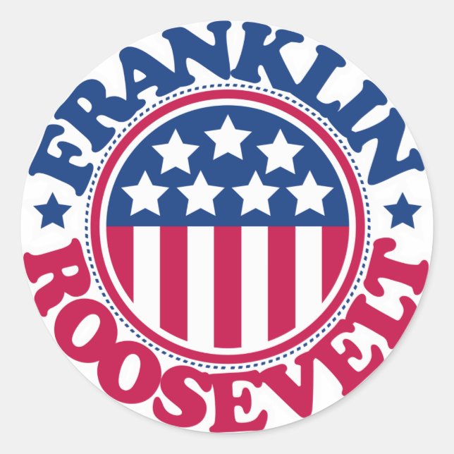 Adesivo Presidente dos EUA Franklin Roosevelt (Frente)