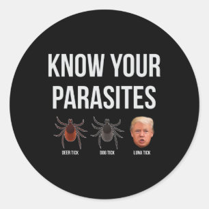 Adesivo Presidente Engraçado Donald Trump Parasite Lunatic