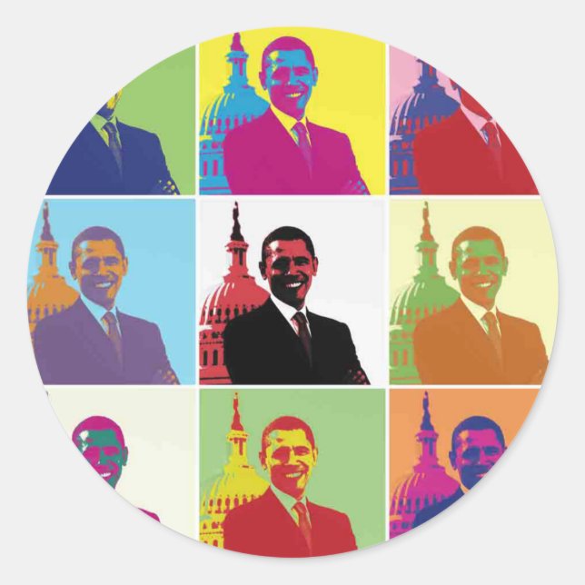 Adesivo Presidente Obama Pop Art (Frente)