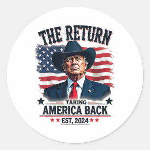 Adesivo Presidente Patriótico Donald Trump Cowboy Assumind