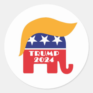 Adesivo Presidente Trump 2024 Republicano Elefante Logotip