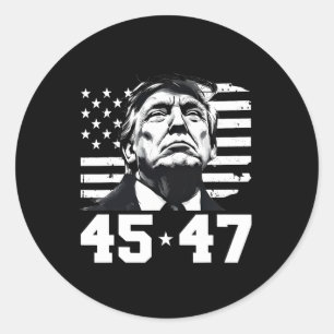 Adesivo Presidente Trump 45 47 Vance da bandeira americana