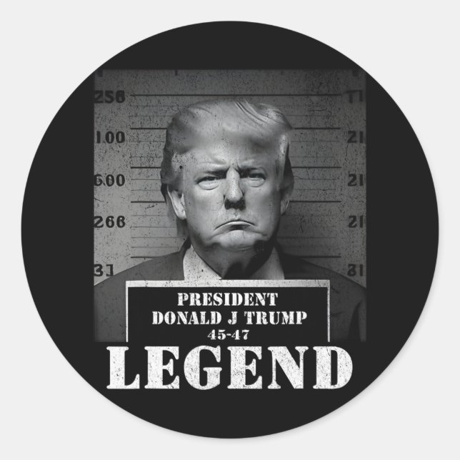 Adesivo Presidente Trump Legend Mugshot (Frente)