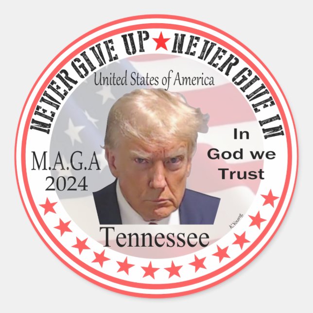 Adesivo Presidente Trump para Tennessee, Sticker (Frente)