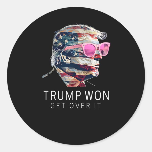 Adesivo Presidente Trump Rosa Engraçado Com Bandeira Ameri (Frente)