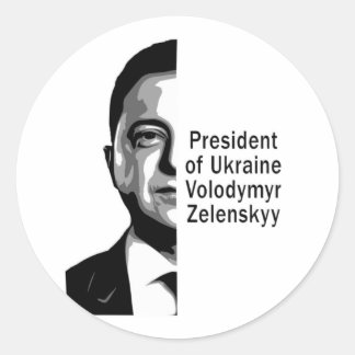 Adesivo Presidente ucraniano Zelenskyy Half Retrato B&W Ar