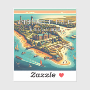 Adesivo Presque Isle Pennsylvania 3 Inch Vinyl Sticker