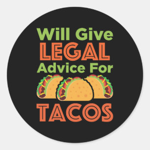 Adesivo Prestará Aconselhamento Jurídico ao Advogado Tacos