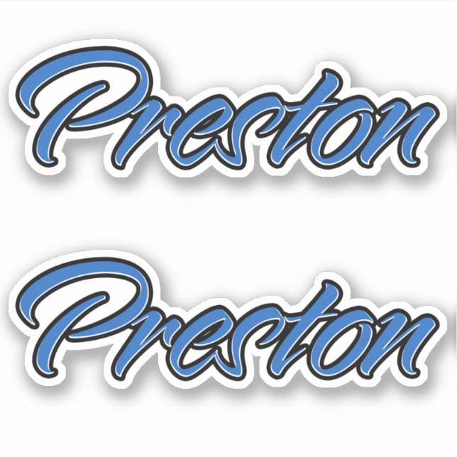 Adesivo Preston Name blue Aufkleber Sticker Stickerset (Frente)