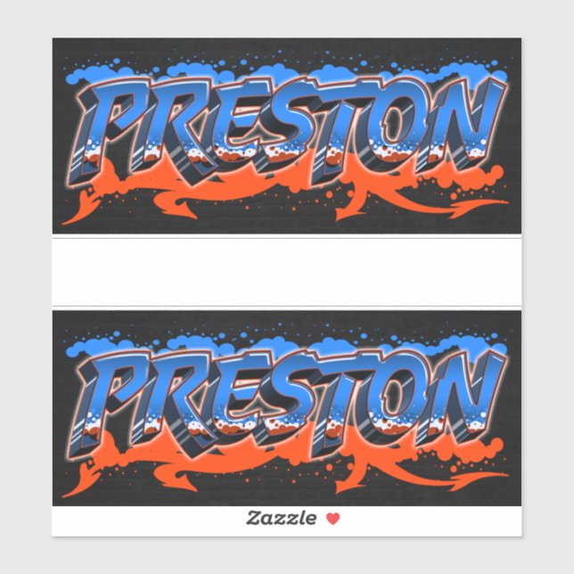Adesivo Preston Vorname Name Graffiti Aufkleber Sticker (Folha)