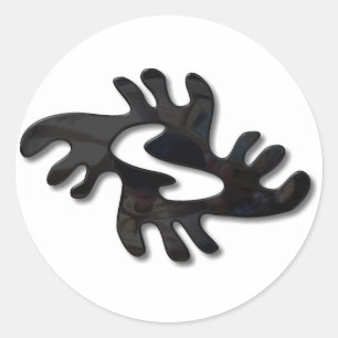 Adesivo preto Adinkra-paz-brilhante