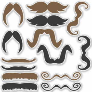 Adesivo Preto Assorted e bigode de Brown