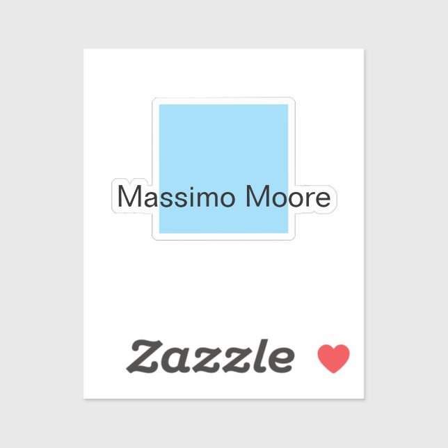 Adesivo Preto Azul Branco Simples Elegante Nome Próprio (Folha)