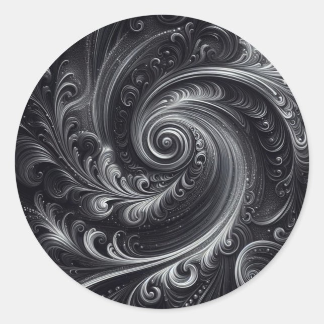 Adesivo Preto Branco Cinza Abstrato Moderno Simples Redemo (Frente)