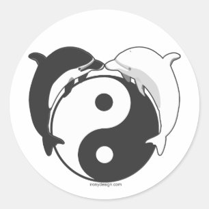 Adesivo Preto/branco dos golfinhos de Yin Yang