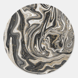 Adesivo Preto Branco e Dourado Chic Swirl Casamento Modern