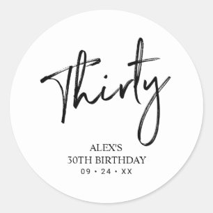 Adesivo Preto & Branco   Inscrição no Aniversário Favor