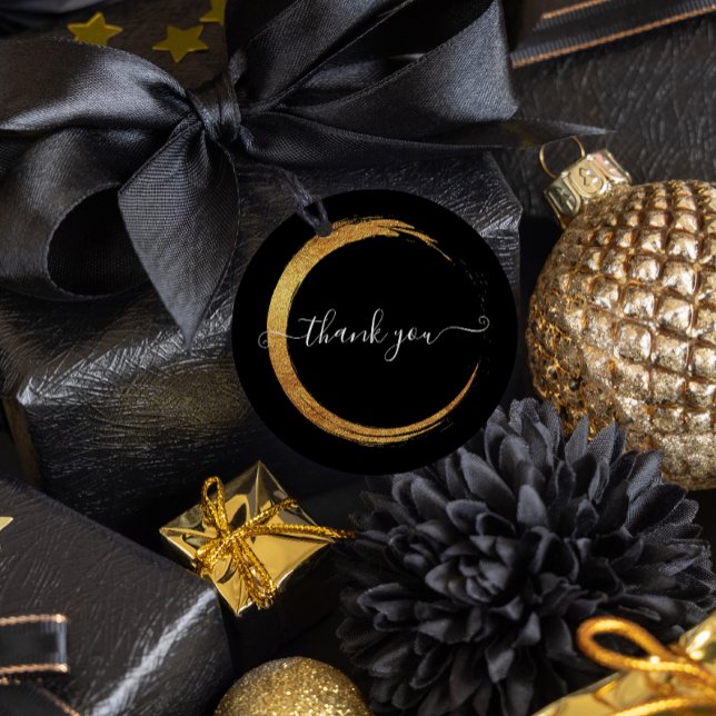 Adesivo Preto Branco Obrigado Quadro Moderno Dourado (Criador carregado)