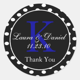 Adesivo Preto-Cinto Branco Bolinhas Azul, Favor do Monogra