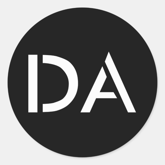 Adesivo preto clássico da DA (Frente)