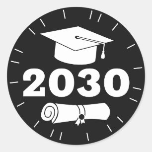 Adesivo Preto clássico do diploma do boné do ano do