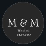 Adesivo preto clássico redondo<br><div class="desc">Adesivo preto clássico redondo</div>