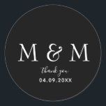 Adesivo preto clássico redondo<br><div class="desc">Adesivo preto clássico redondo</div>