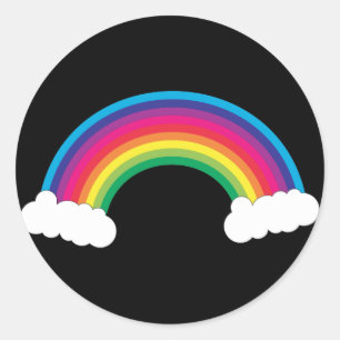 Adesivo Preto colorido do arco-íris e das nuvens