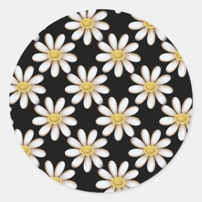 Adesivo Preto com palitos Daisy Flowers (Frente)