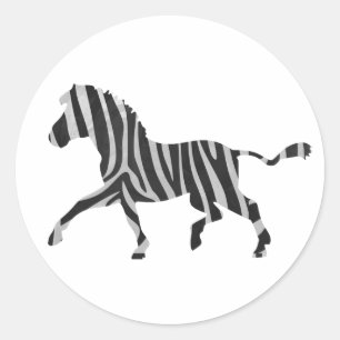 Adesivo Preto da zebra e luz - silhueta cinzenta