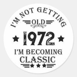 Adesivo Preto de presente de aniversário de vintage person