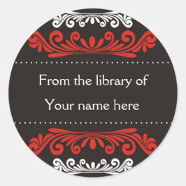 Adesivo Preto decorativo do teste padrão dos bookplates da