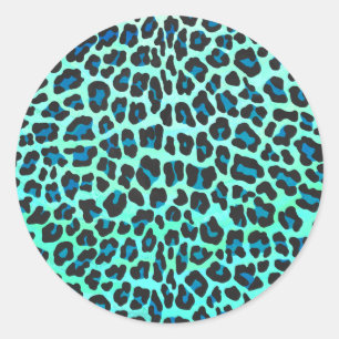 Adesivo Preto do leopardo e impressão da cerceta