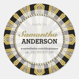 Adesivo Preto Dourado à moda de ArtDeco feito por