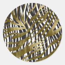 Preto & Dourado Estampa de Zebra Safari Chic Glamo