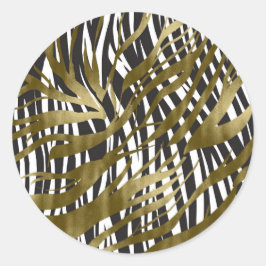 Adesivo Preto & Dourado Estampa de Zebra Safari Chic Glamo