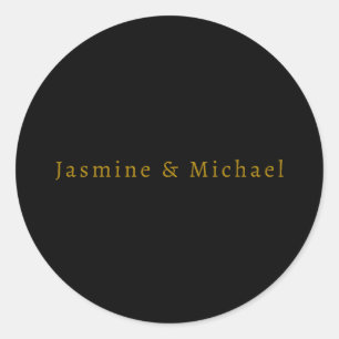 Adesivo Preto & Dourado Minimalista Simples Nome
