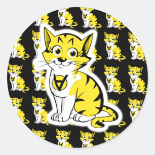 Adesivo Preto e amarelo do teste padrão de Anarkitty AnCa