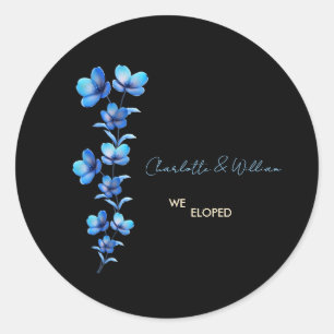 Adesivo Preto e Azul Floral Moody Nós Fugimos