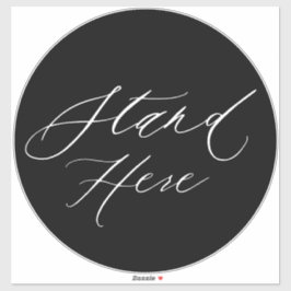 Adesivo Preto e branco aqui, 6 pés grande marcador de chão