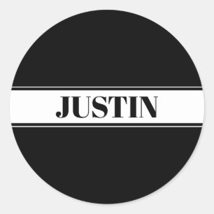 Adesivo Preto e Branco Faixa com Nome Personalizado