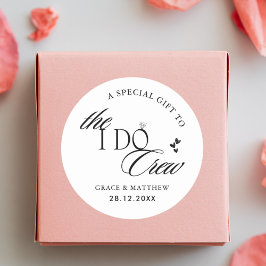 Adesivo Preto e Branco Favor de casamento para a equipe do