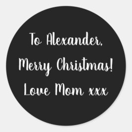 Adesivo Preto e branco Feliz Natal da mamãe