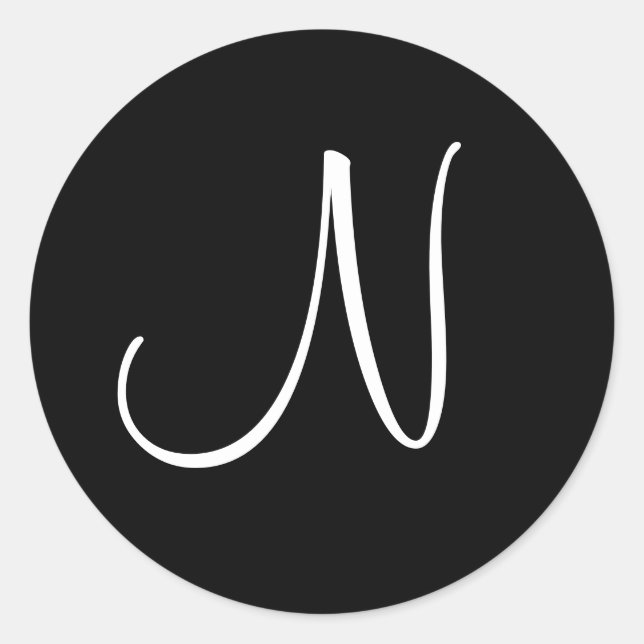 Adesivo Preto e Branco Inicial N - Personalizado (Frente)