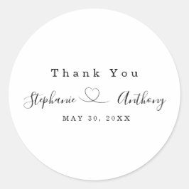 Adesivo Preto e Branco Minimalista com Casamento Cardíaco