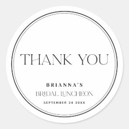 Adesivo Preto e Branco Obrigado Bridal Lunchee