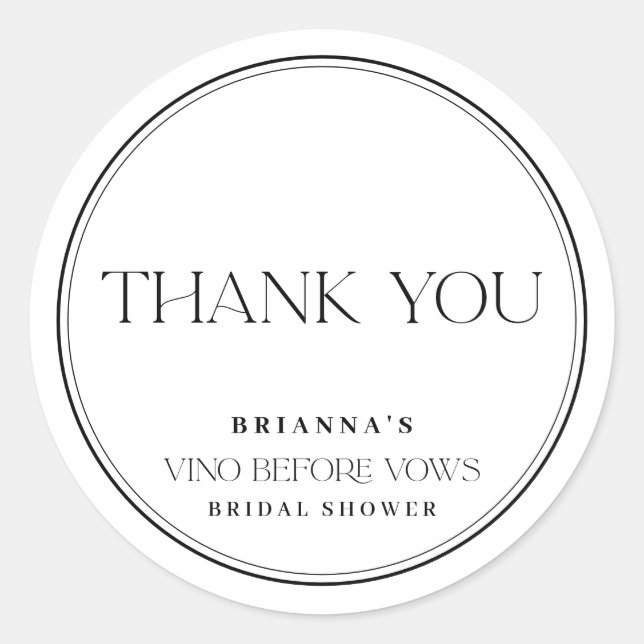 Adesivo Preto e Branco Obrigado Vino Antes dos Voos (Frente)