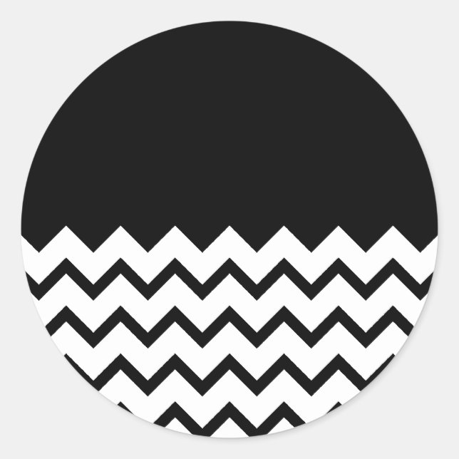 Adesivo Preto e Branco. Parte Zig Zag, Parte Em Preto. (Frente)